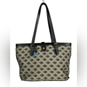 Vintage Dooney & Bourke Beige and Black Signature Tote
